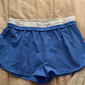 Gold Hinge Women's Athletic Shorts in Royal Blue